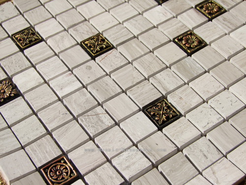 Mixed Material Mosaic - Stone With Resin Mosaic